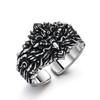 Adjustable Open Ring Men Vintage Golden Garuda Bird Design Geometric Statement Plated Unisex Jewelry