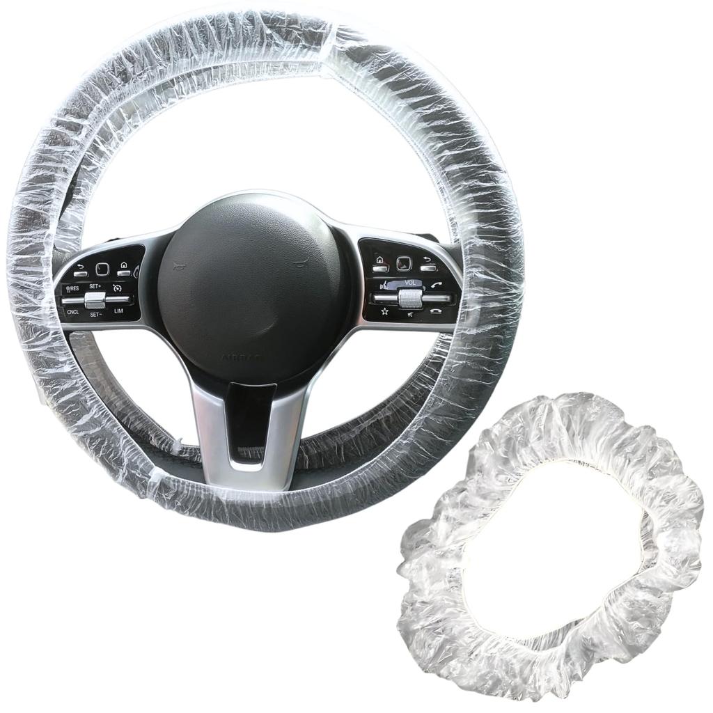 ideamall Disposable Steering Wheel Large Capacity Vinyl Covers of Covers, (Set 100)