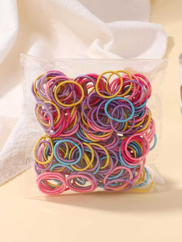 100 Pcs/Lot 2cm Hair Ties Gum Colorful Nylon Rubber Band Rope Doll Hair Accessories Black Elastic Hair Bands for Baby Girls Gift