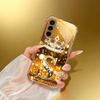Funda de teléfono de cristal electrochapado con letra S de corona adecuada para Samsung Galaxy S26 S25 S24 S22 S21 S20 FE/Ultra/Plus anticaída