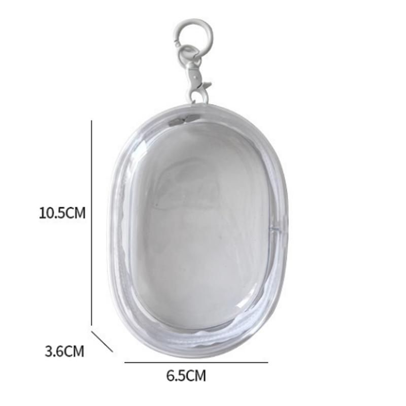 

Portable Mini Clear Zipper Storage Bag - Space-Saving Organizer for Earphones & Chargers, Versatile with Handy Keychain Loop