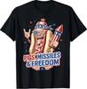 4th of July Hotdog Pig Missiles and Freedom Patriotic BBQ T-Shirt