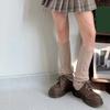 Fashion Rhombus Pattern Wool Leg Covers Cable Knitted Leg Warmers for Cold Weather Footless Long Boot Socks Hosiery