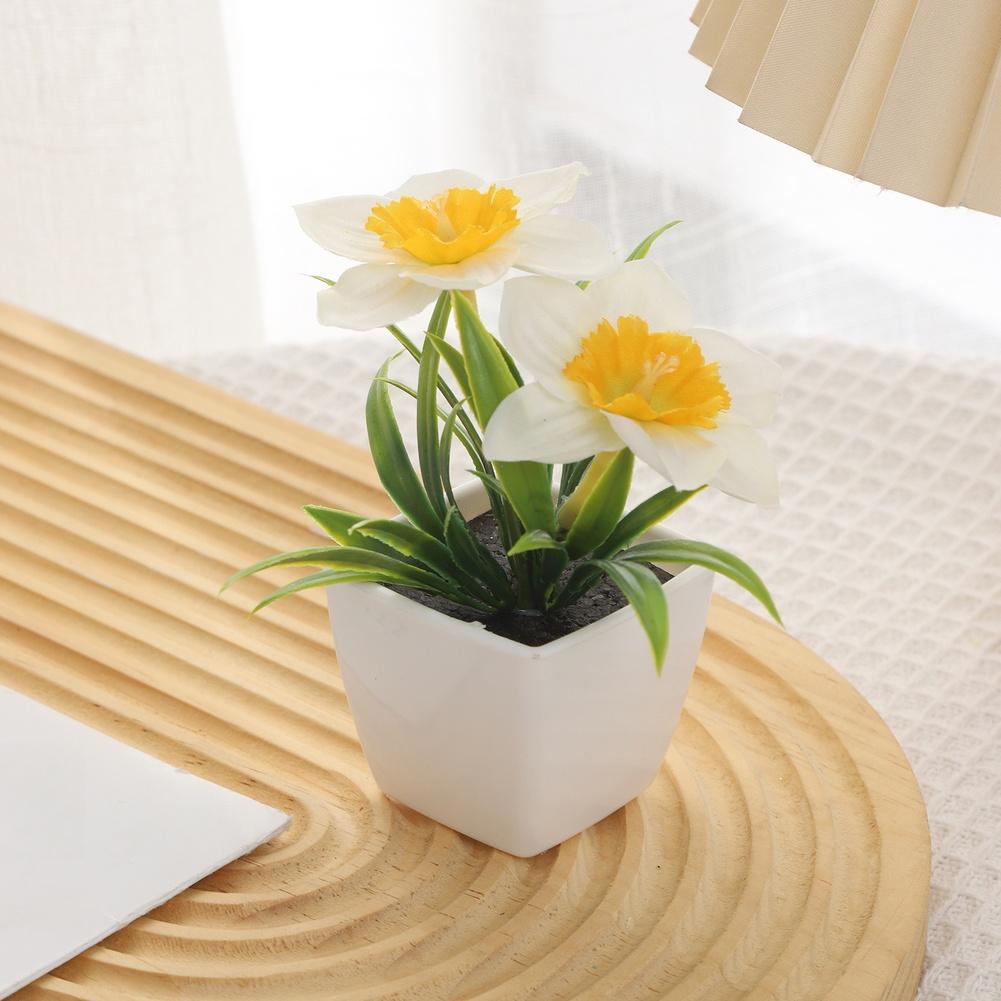 

Artificial Narcissus Flower in Pot for Home Office Desk Decor Nordic Style Plastic Potted Plant No Water Needed China Mainland