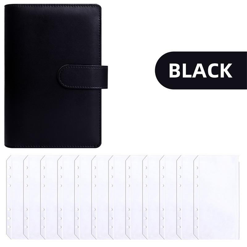 PU Leather Budget Binder With Cash Envelopes Pockets Zip Small French Budget Pouch Binder For Saving Money A6 Planner Organizer
