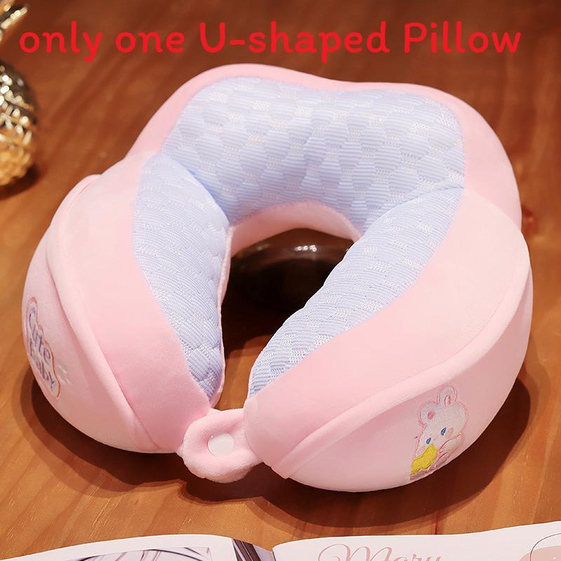Cuscino da Viaggio a Forma di U Winnie the Pooh con Imbottitura in Poliestere per Supporto in Auto e Ufficio