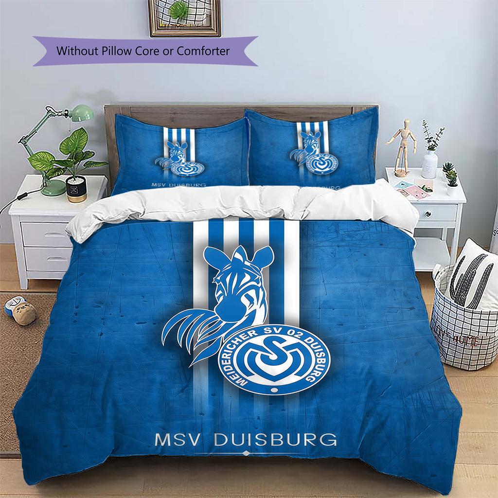 Set Copripiumino Trapuntato con Fantasia MSV Duisburg Decorazione per la Casa Regalo (1 * copripiumino + 2 * federe senza imbottitura).xwn