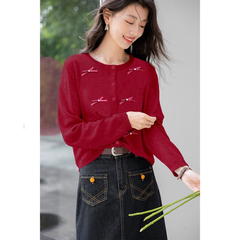 

Mocana Women s Bowknot Knitted Cardigan One Size