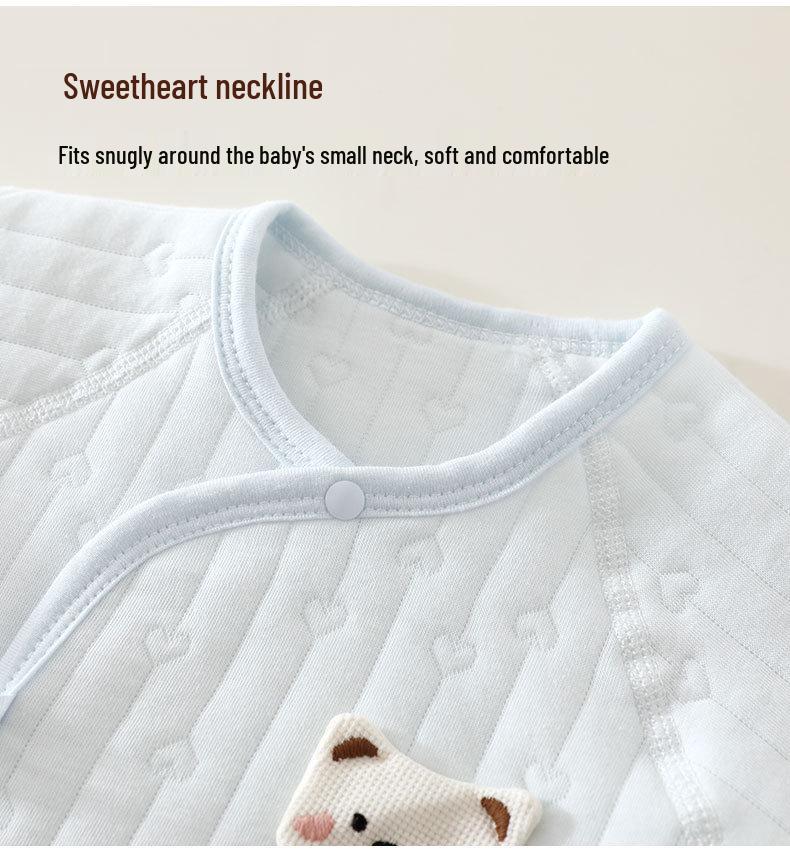 A-Class Baby Clothes Set: Padded Autumn/Winter Top and Pants with Straps - Newborn Warm Pajamas