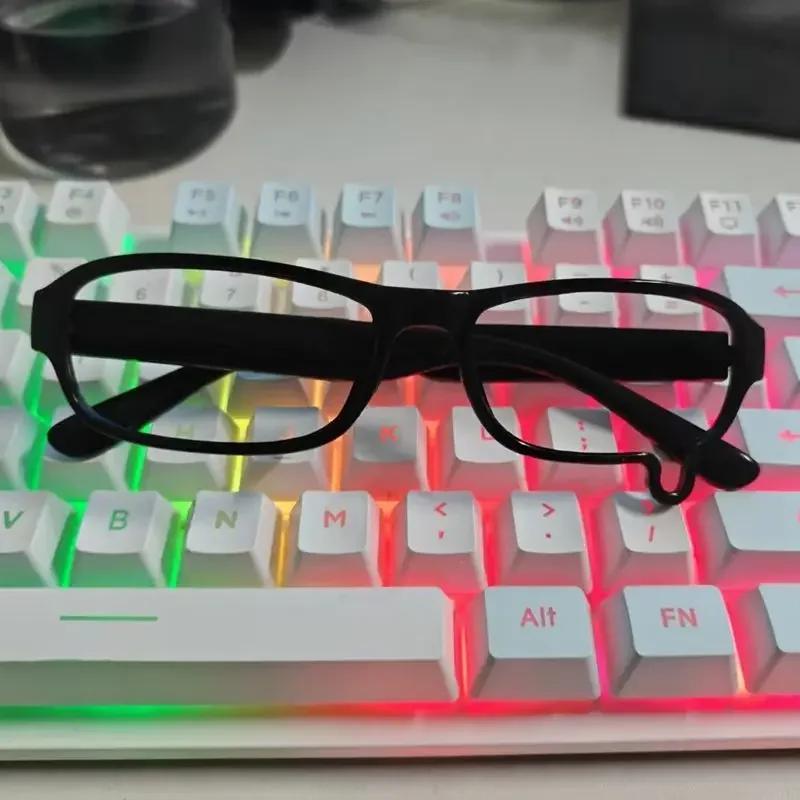 New Black Anime Teardrop Eyeglasses Frame Super Cute Concave Shape Creative Cos Camera Glasses for Animation Fans