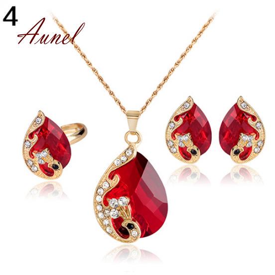 Smart Pendant Necklace Earrings Ring Party Wedding Jewelry Set