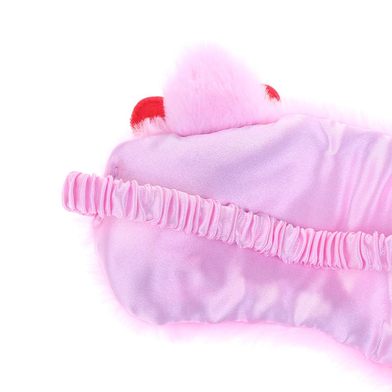 Cute Cartoon Sleeping Eye Mask For Travel Eyeshade Night Breathable Blindfold Slaapmasker Girl'S Heart Plush Kids Gift