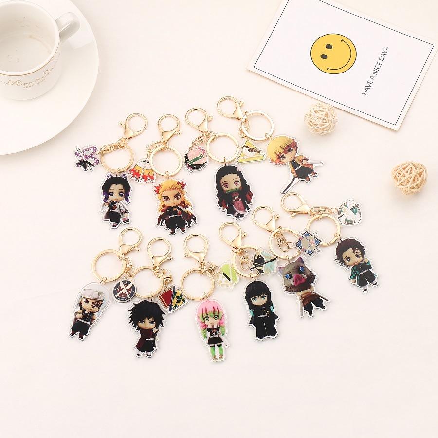 Kein Kimetsu Yaiba Neuer Acryl Schlüsselanhänger Anhänger Zubehör Anime Merchandise Gleicher Stil Goldener Verschluss Dropshipping Für Kinder Erwachsene Kindergeburtstagsgeschenk