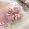 Elásticos de cabelo macios e românticos para mulheres com design exclusivo de camada dupla e charme e beleza elegantes de organza