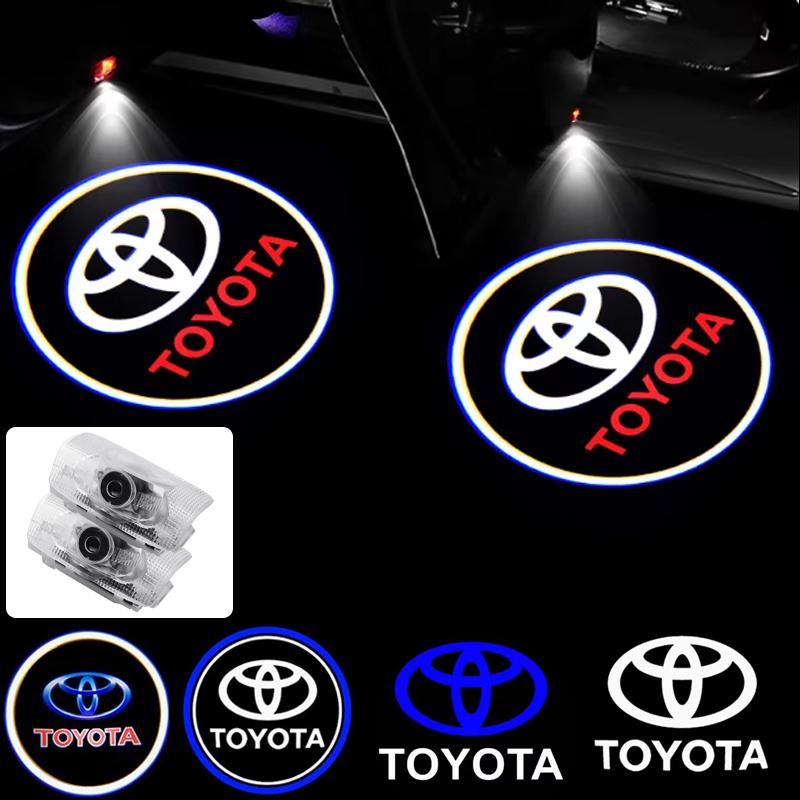 VTSJ3 2PCS LED Car Door Welcome Lights For Toyota, Logo Projector Lamps, Fits Toyota Highlander / RAV4 / Camry / Avalon / Corolla /pra
