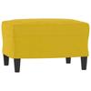Yellow Velvet Armchair with Footstool 60 Cm