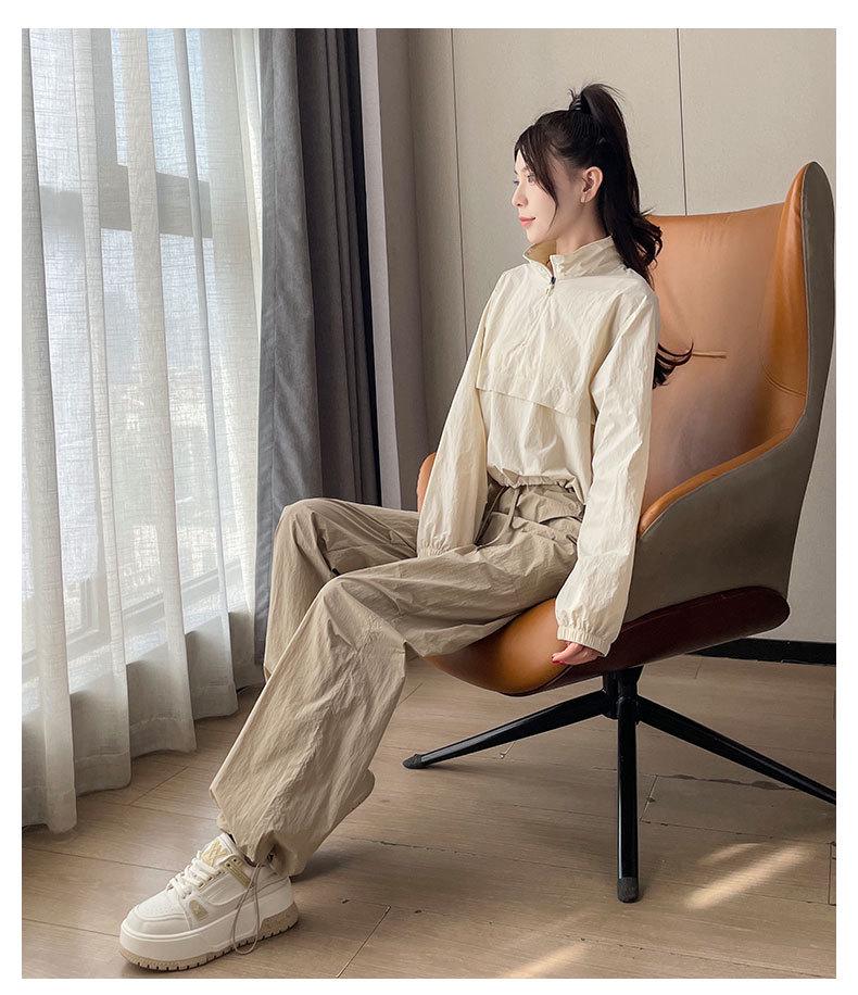 Women's Summer 2024 Running Sportswear Set: Outdoor Hiking Windbreaker & Cargo Pants
