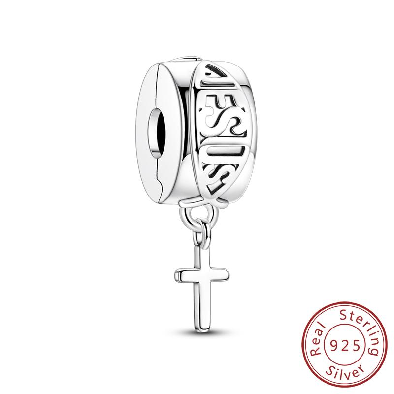 Original Clip Charms Spacer Beads Copper Love Four-Leaf Clover Zircon Charms Fit Bracelet Women Diy Jewelry Gift