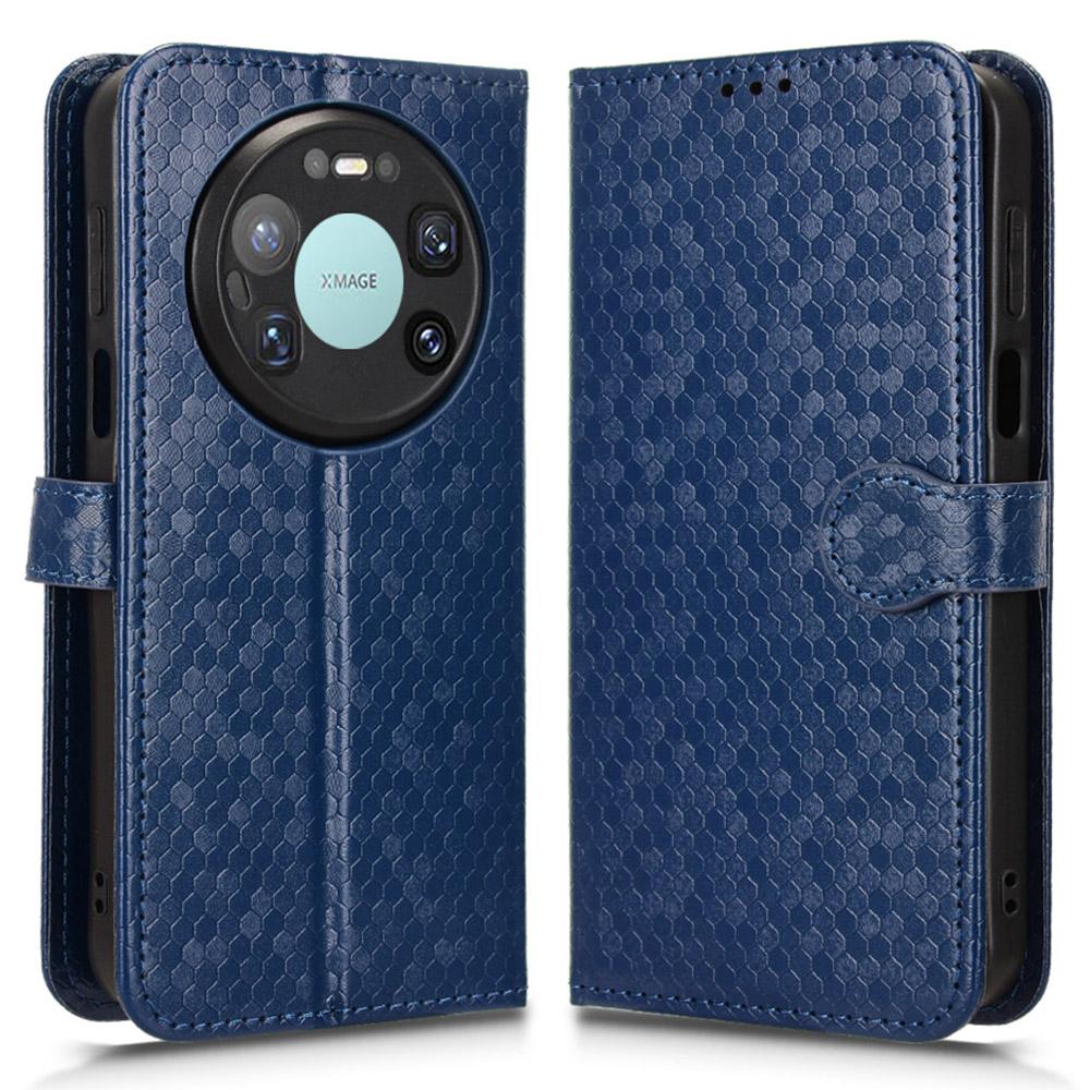 For Huawei Mate 80 Pro Max Wallet Case Dot Pattern Imprint PU Leather Phone Cover with Wrist Strap