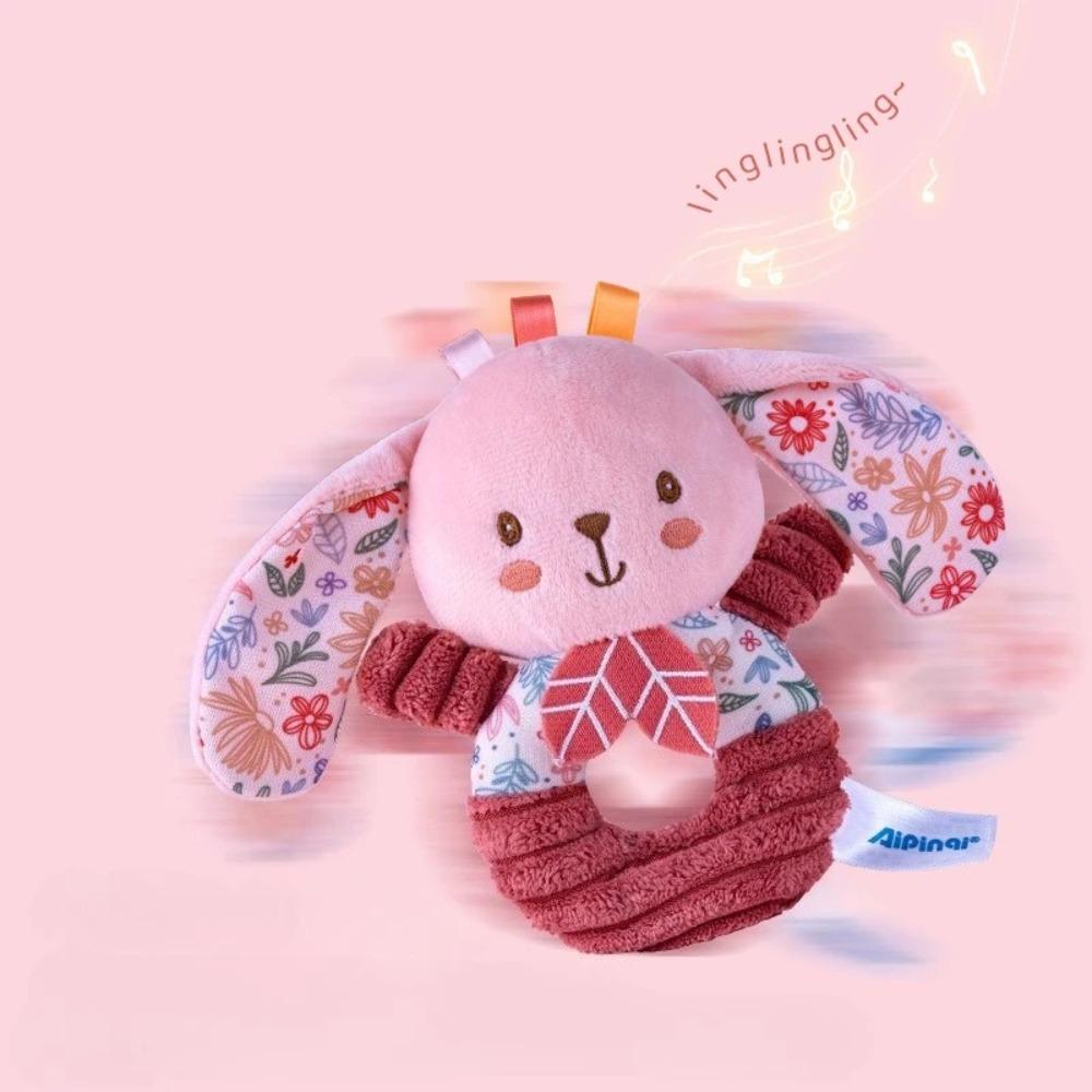New Pink Hand Cranked Ring Newborn Plush Toy 0-1 Year Old Baby Hand Ringed Bell, Suitable for Baby's New Year Gift