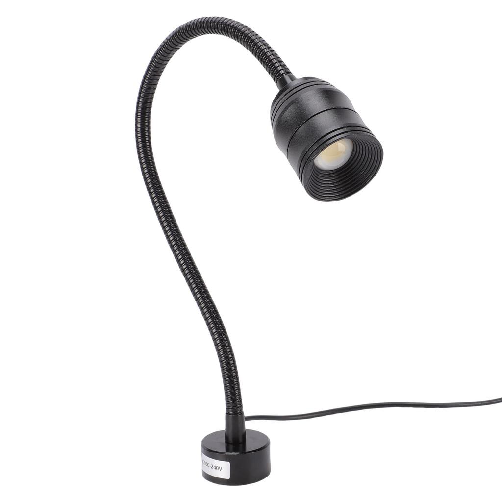 LED Machine Light 7W 6000K 1000LM Flexible Gooseneck Magnetic Base LED Work Light for Lathe Workshop Workbench EU Plug
