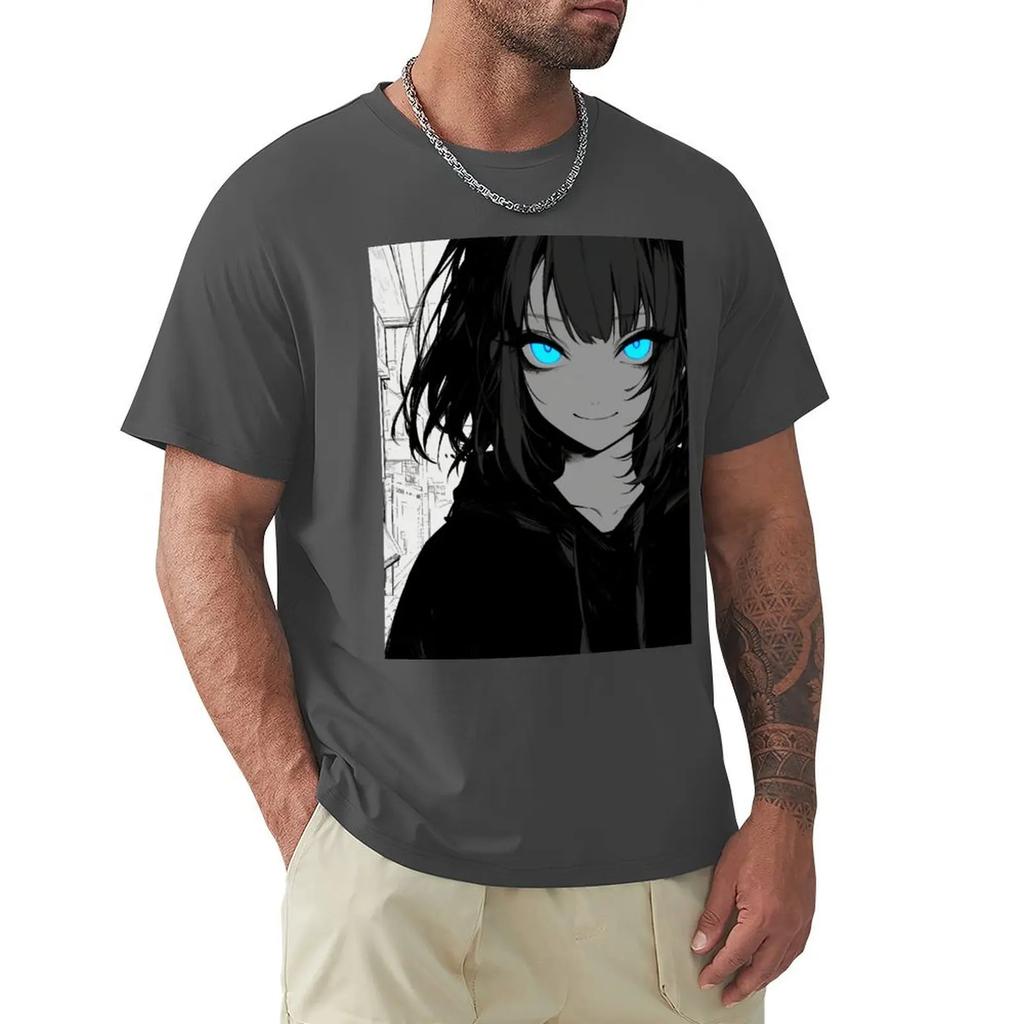 Creepy Pop Blue Eye Glow T-shirt kawaii clothes anime big and tall t shirts for