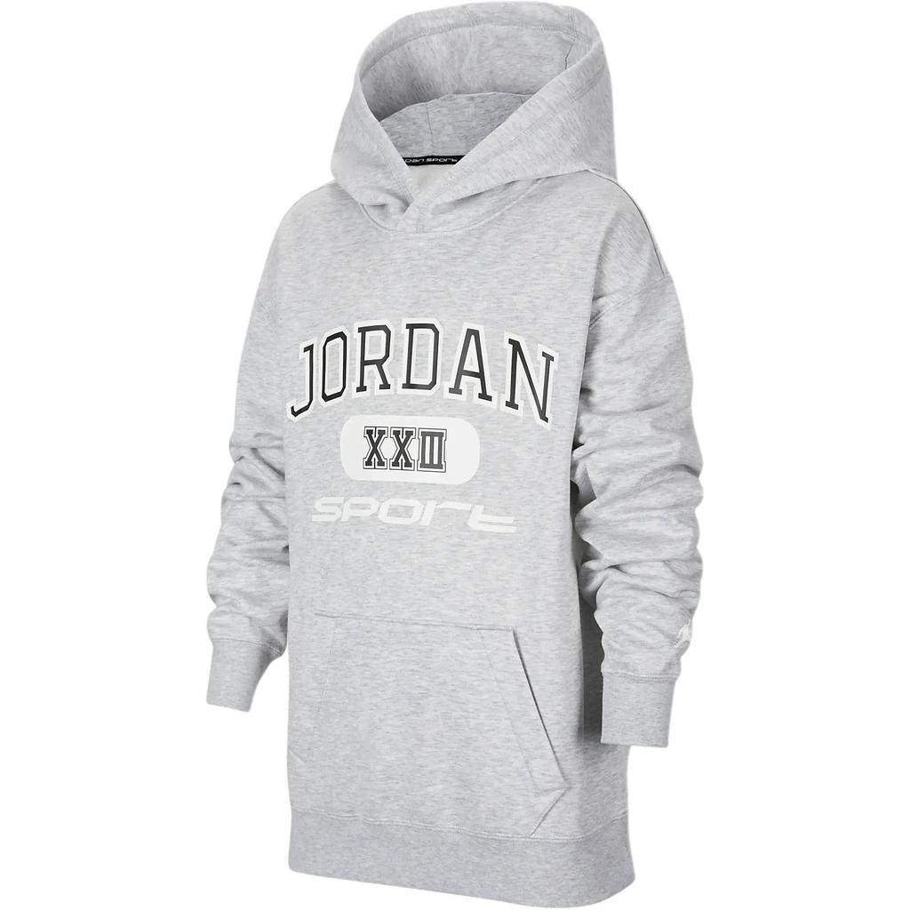 Jordan Sportlich Lässig Weiches Fleece Kapuzen-Sweatshirt Kinder Sweatshirts Hellgrau HV1597-063