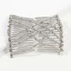 Peigne Magique Vintage Double Pince Extensible Épingles à Cheveux Perles pour Coiffure Femme