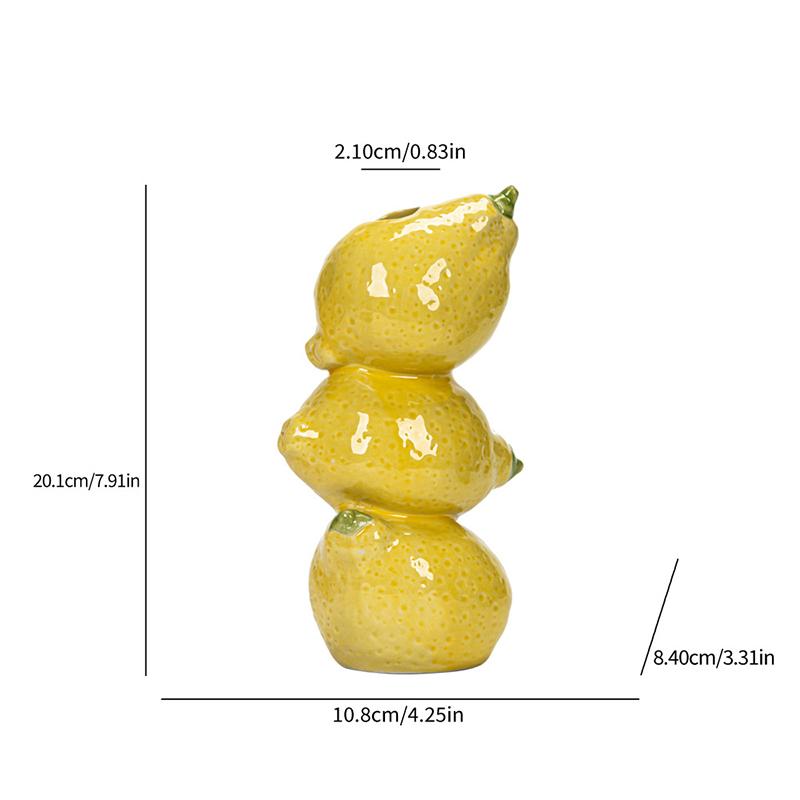 1PC Imitation Fruit Vase Modern Lemon Container Simulated Flower Pots Ceramic Vase Desktop Decoration 3 styles