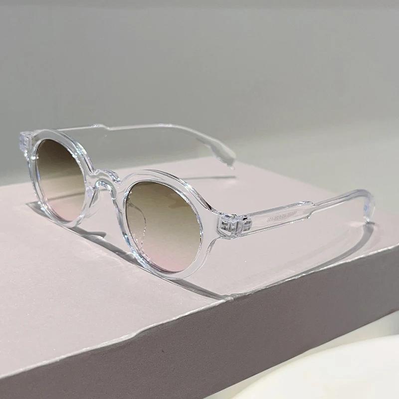 Round Rim Sunglasses Men Vintage Candy Color Outdoor Casual Shades Women New Retro Brand Design Cute Gradient Sun Glasses