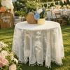 Embroidered Lace Tablecloth Dust-Proof French Table Cover Decor  Living Room
