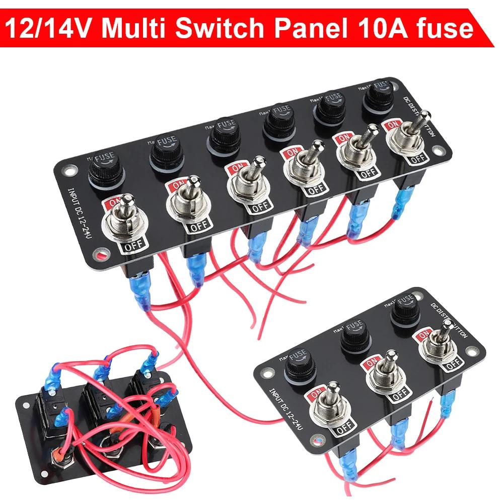 3/6 Gang Toggle Switch Panel On/off Rocker Toggle Switch With 10a Fuse Racing Cars Rv Camper Marine Boat Yacht 12v/24v Switches S