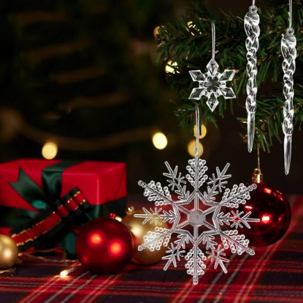 

24pcs Acrylic Christmas Tree Hanging Ornament Clear Christmas Tree Decoration wedding 24Pcs