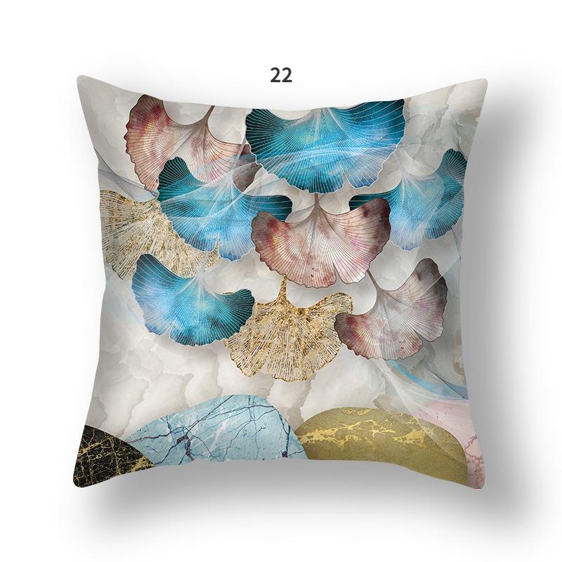 Pouzdro na polštáře Ginkgo Leaves Polyester Krátký plyš Moderní Květinové Polštáře na židle Pouzdro Dekor do obývacího pokoje Polštáře na polštář 1ks Pouze povlak na polštář