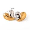Stainless Steel Chic Love Heart Hoop Earrings for Women Fashion Charm Gold Color Gloss Metal Trendy Jewelry for Women Bijoux