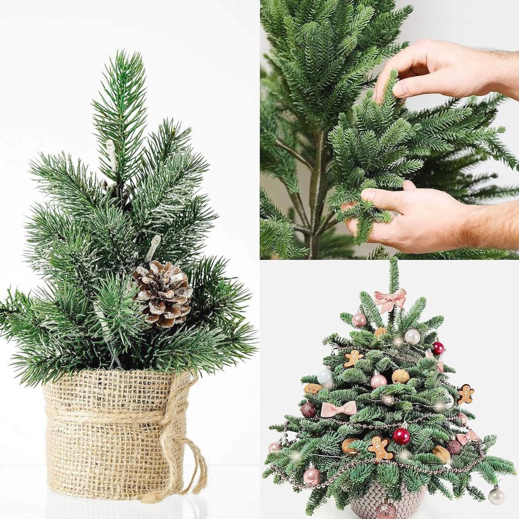 Artificial Needle Branch Greening Plant Tree Christmas Floral Arrangement Fake Christmas Greening Christmas Winter Wreath Garland Home Wedding Indoor