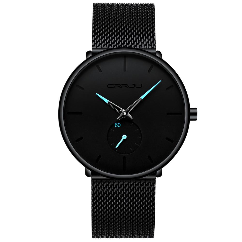 30 Meter Waterproofing Super Thin Men's Business Watch Black Leisure Wristwatch