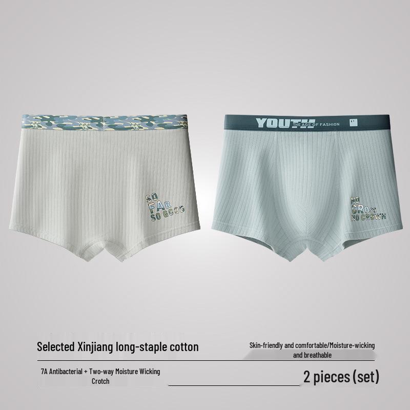 Boys' Breathable Cotton Boxer Briefs with Antibacterial Crotch, Sizes 15-18 Years