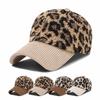 Vintage Leopard Print Baseball Cap Windproof Corduroy Baseball Cap  Autumn Winter