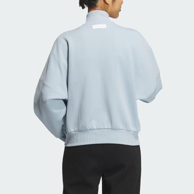 Adidas Sportswear Series Sportswear Track Top Letter Print Casual Jacket Women Jacket Light-Blue IS7415