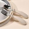 304 Stainless Steel Baby Feeding Set: Long-Handled Silicone Fork & Spoon