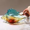 Creative Colorful Conch Glass Handicrafts Key Tray Desktop Storage Container Shell Figurines Home Decoration Accessories