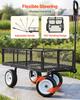 VEVOR Garden Cart, 900 LBS, Heavy Duty Steel Yard and Garden Utility Wagon with 10-Inch Tires, Outdoor Gardening Stool with Adjustable Handle