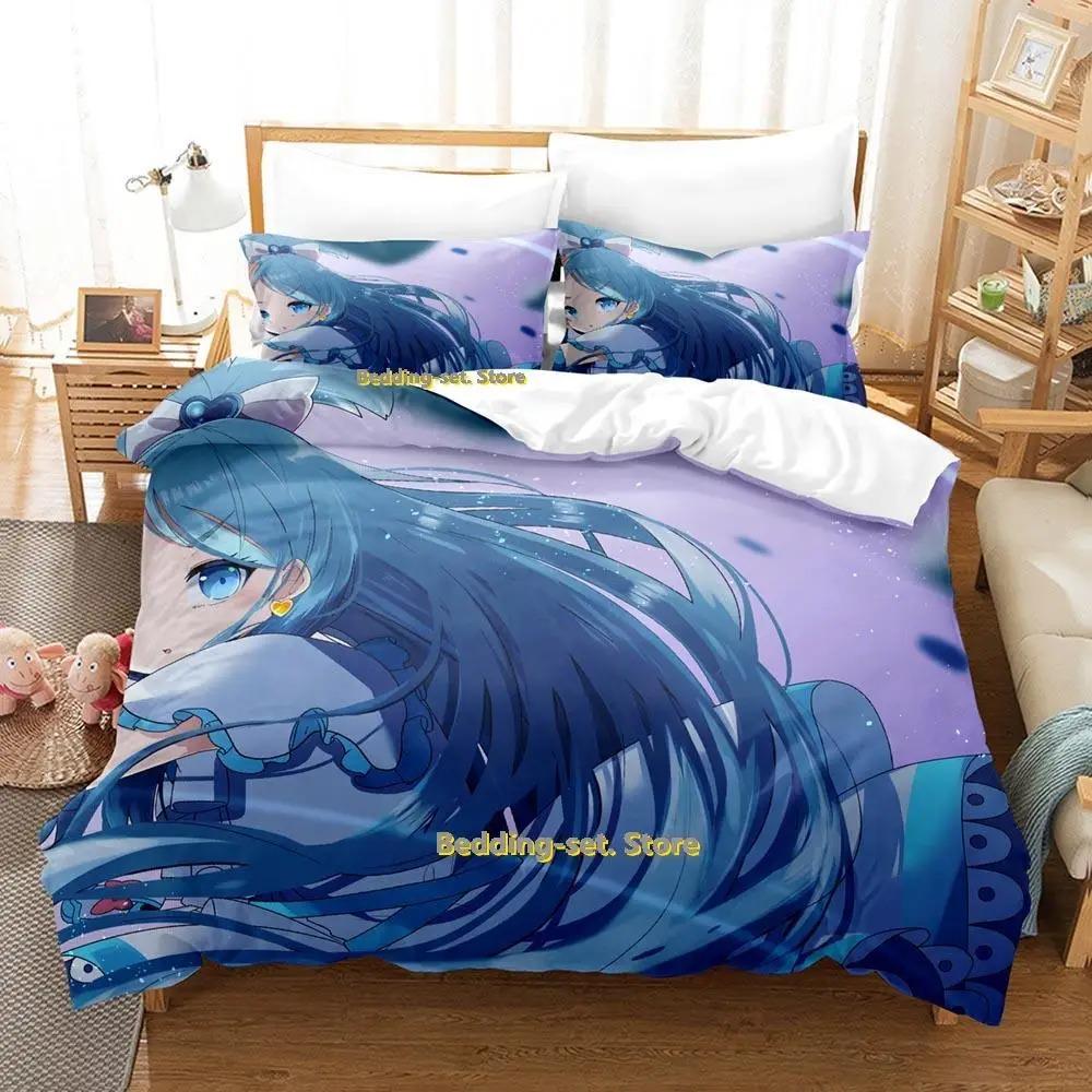 Nuevo Juego de Ropa de Cama Pretty Cure Individual Twin Full Queen King Size Funda Nórdica de Anime para Decoración de Dormitorio de Adulto Niño