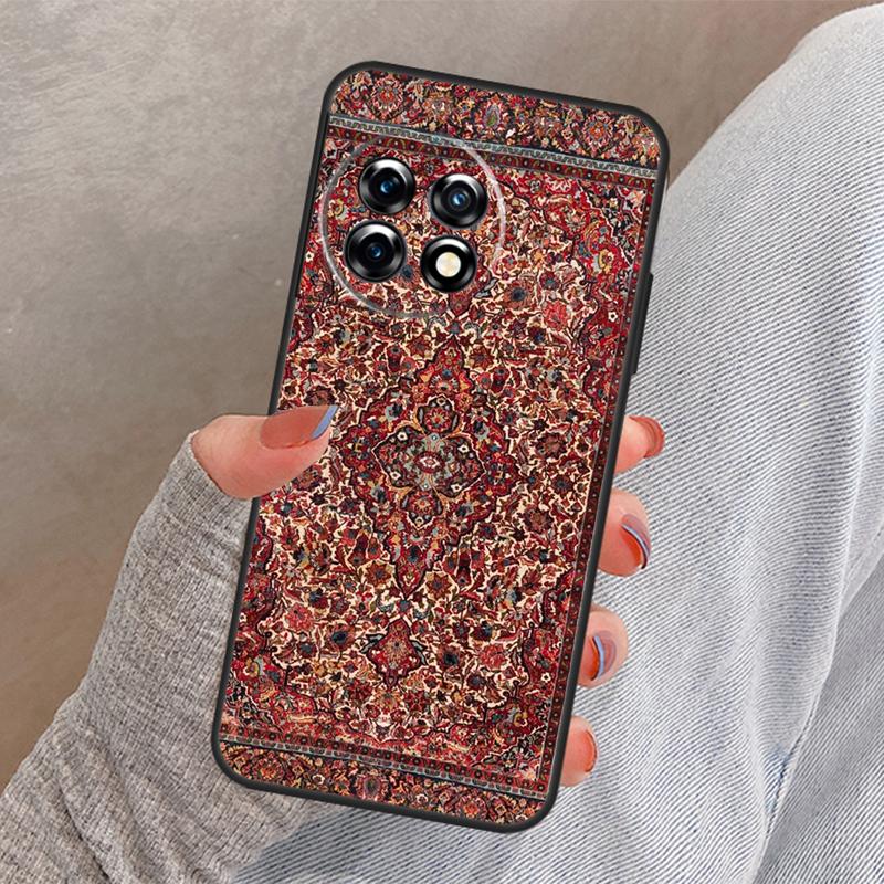 Retro Ethnic Carpets Turkish Rug Cover For OnePlus 13R 13 12 12R 11 10 Pro 8T 10T OnePlus Nord 4 CE 2 3 Lite N10 N20 N30 Case