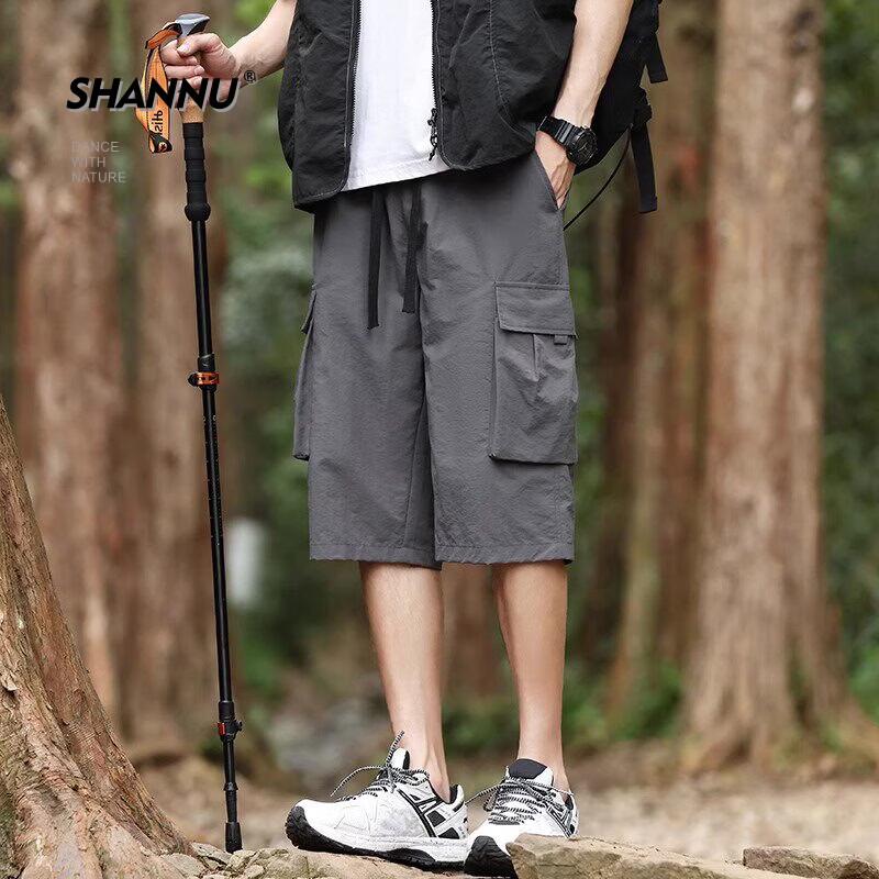 SHANNU Men s Summer Thin Outdoor Cargo Shorts 2XL