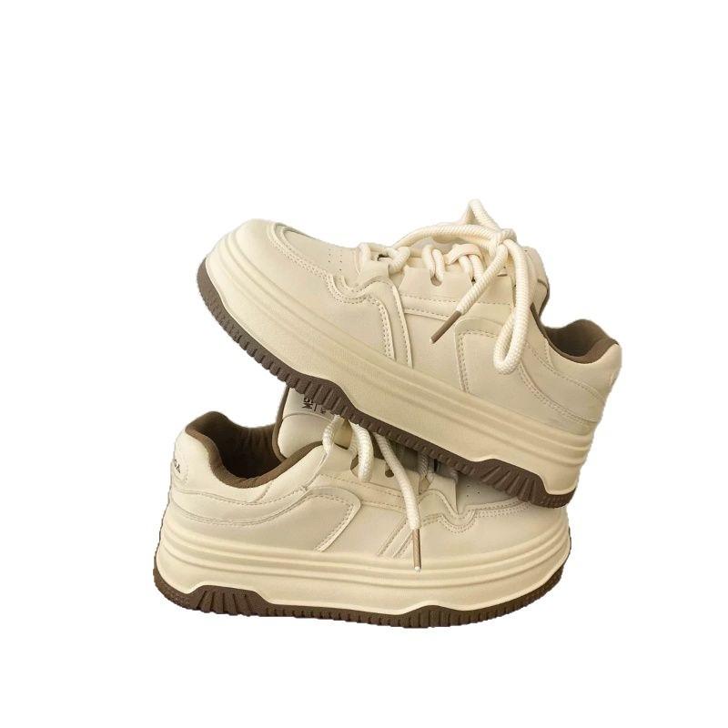 Muffin little white shoes women's versatile niche thick baseplate shoes new spring and autumn sports and leisure shoes