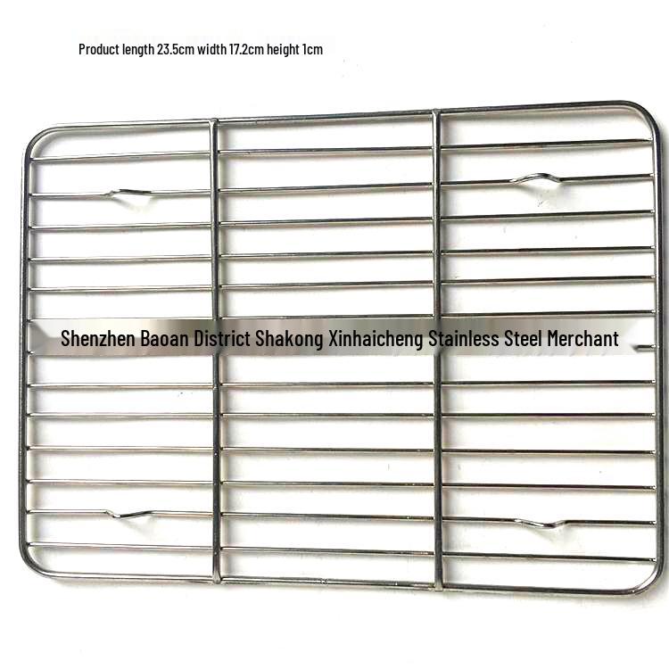 Square BBQ Grill Net: Stainless Steel Roasting Pan, Smoked Meat Grate, Baking Sheet & Oil Draining Rack for Outdoor Use