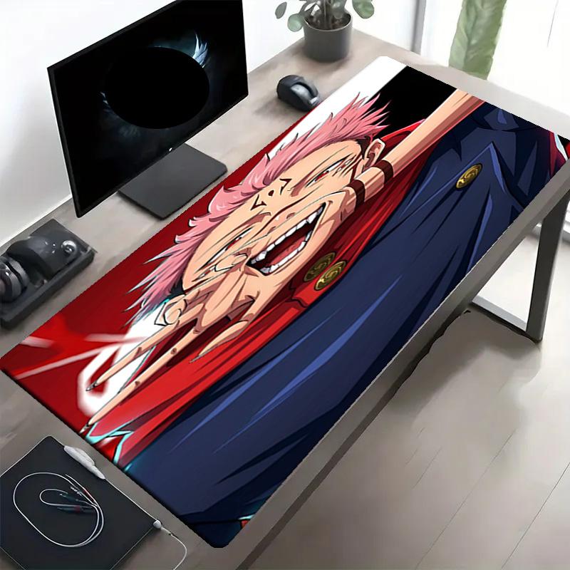 Jujutsu Kaisen Print Mouse Pad, Anti‑Slip Desktop keyboard Mat, for PC Laptop Gaming Working Daily Use, Cool Festival Surprise Gift