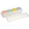 Skater Storage Container, Subdivided, Pre-made Container, Seal Container, 100ml, 4 Small, Microwave Safe with Case, Powder Pastel CCBC4C